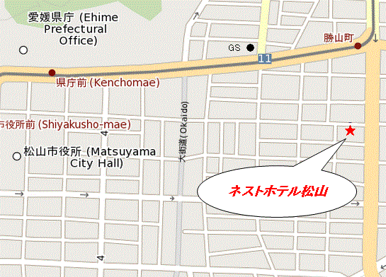 地図：ネストホテル松山