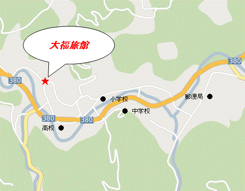 大福旅館への概略アクセスマップ
