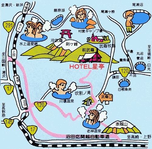 奥武尊温泉 ホテル星亭の地図画像