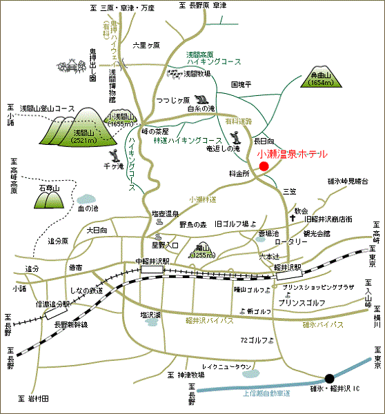 小瀬温泉ホテル 地図