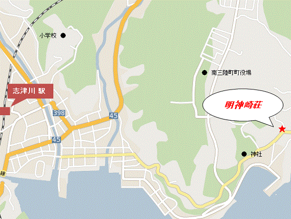 明神崎荘への概略アクセスマップ
