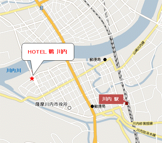 Ｔａｂｉｓｔ　鶴　川内への概略アクセスマップ
