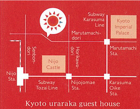 京都うら〜らかハウスへの概略アクセスマップ