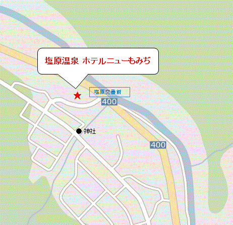 塩原温泉 ホテルニューもみぢの地図画像