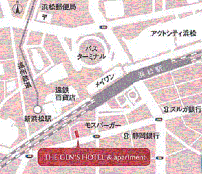 浜松ターミナルホテル　別館への概略アクセスマップ