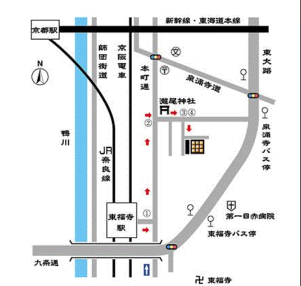 京都東山　くるみへの概略アクセスマップ