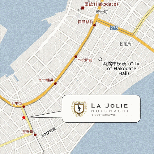 ラ・ジョリー元町への概略アクセスマップ