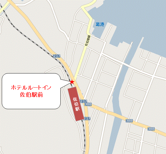 ホテルルートイン佐伯駅前への概略アクセスマップ