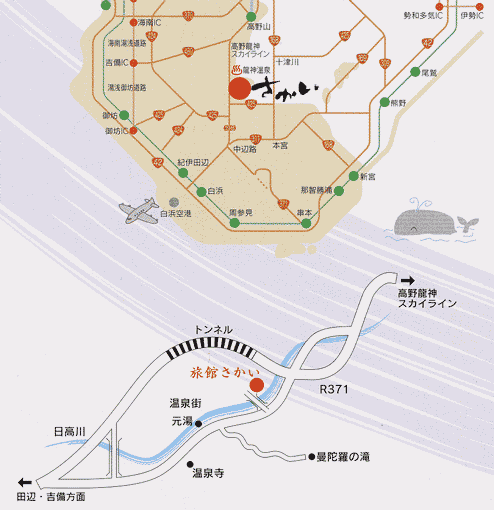龍神温泉 旅館さかいの地図画像