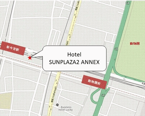 ホテル　サンプラザ２　ＡＮＮＥＸへの概略アクセスマップ