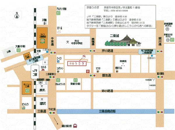 京宿うさぎへの概略アクセスマップ