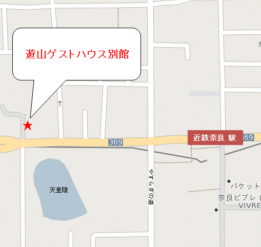 遊山ゲストハウスの地図画像
