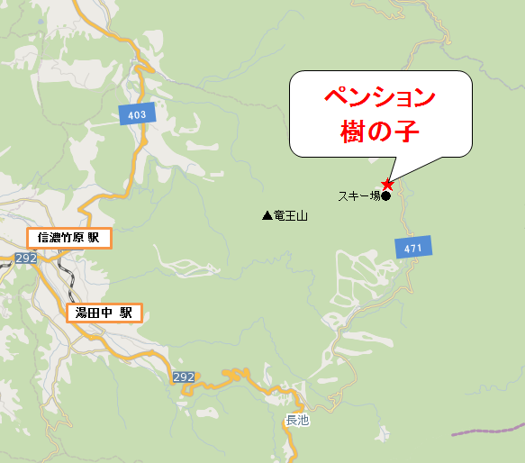 奥志賀高原ペンション　樹の子 地図