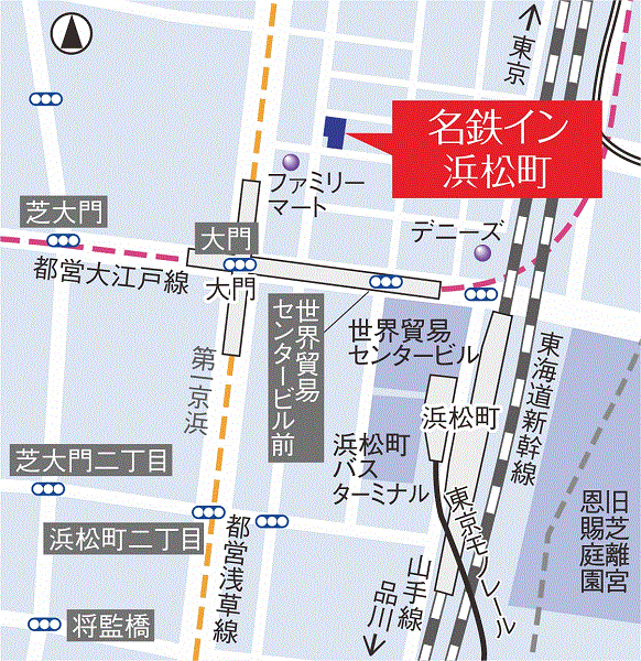 地図：名鉄イン浜松町