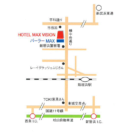 地図：ホテル　マックスビジョン
