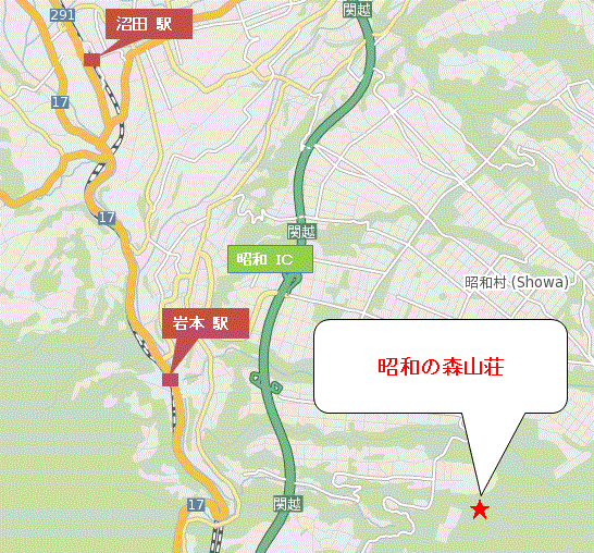 昭和の森山荘の地図画像