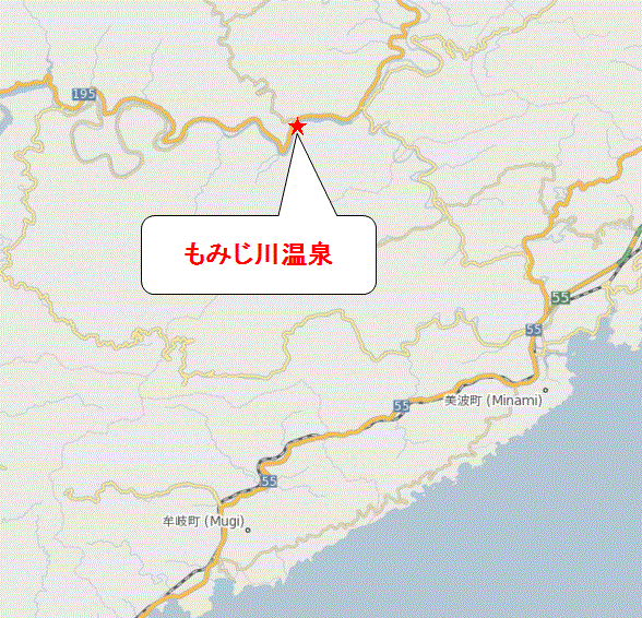 地図：もみじ川温泉