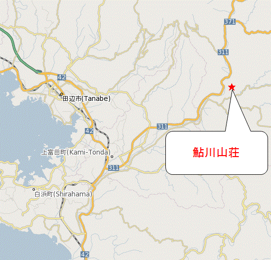 鮎川山荘の地図画像