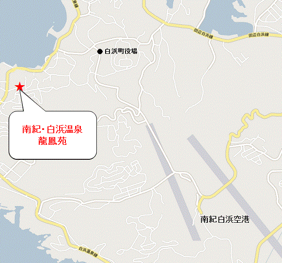 白浜温泉　紀州半島への概略アクセスマップ