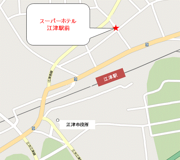 天然温泉「石州の湯」スーパーホテル江津駅前への概略アクセスマップ