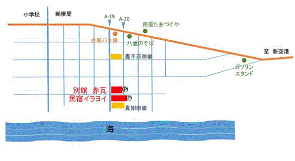 民宿イラヨイ＜石垣島＞への概略アクセスマップ