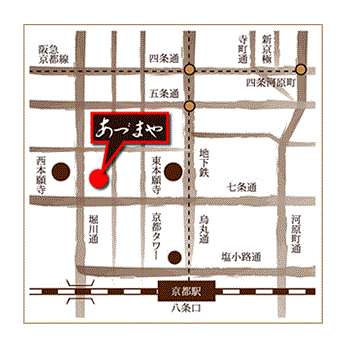 旅館あづまや ＜京都府＞の地図画像