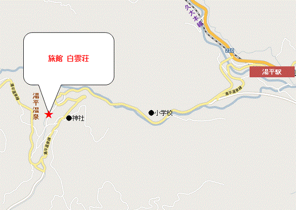 湯平温泉　白雲荘　＜大分県＞への概略アクセスマップ