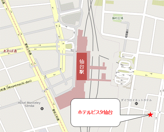 地図：ホテルビスタ仙台