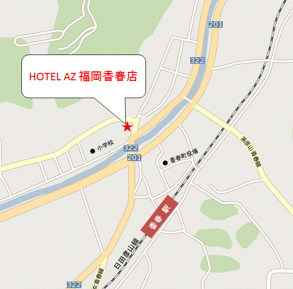 ＨＯＴＥＬ　ＡＺ　福岡香春店への概略アクセスマップ