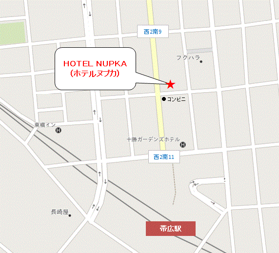 ＨＯＴＥＬ　ＮＵＰＫＡ　／　ＮＵＰＫＡ　Ｈａｎａｒｅ（ホテルヌプカ　／　ヌプカハナレ）への概略アクセスマップ