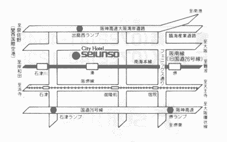 シティホテル青雲荘への概略アクセスマップ