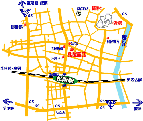 鯛屋旅館＜三重県＞への概略アクセスマップ