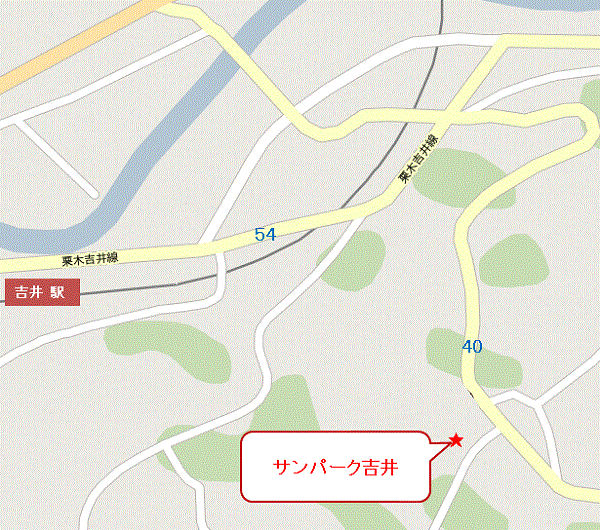 サンパーク吉井への概略アクセスマップ