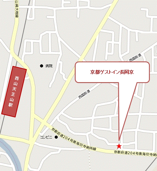 竹葉庵（旧京都ゲストイン長岡京）の地図画像