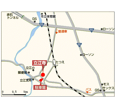 地図：立江寺　宿坊