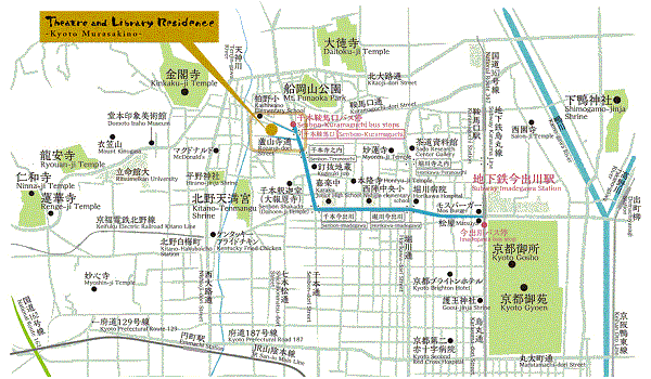シアター＆ライブラリー　レジデンス　京都紫野への概略アクセスマップ