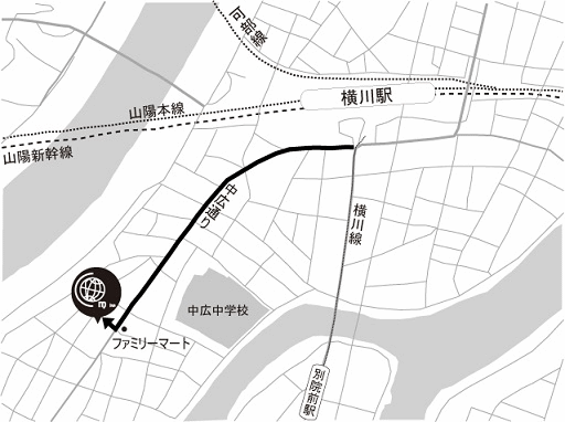 おうちホテル横川への概略アクセスマップ