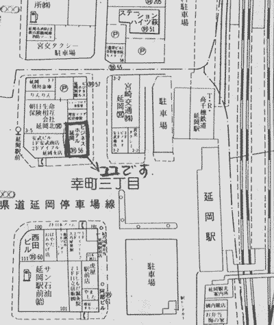 ビジネスホテル延岡への概略アクセスマップ