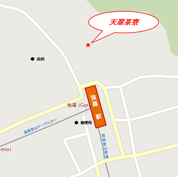 天翠茶寮への概略アクセスマップ