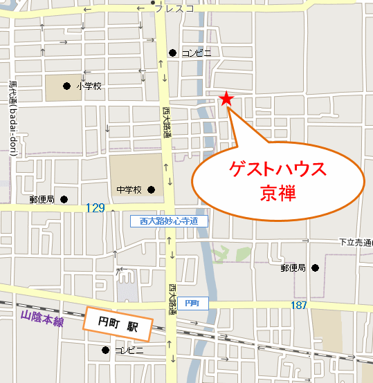 ゲストハウス京禅の地図画像