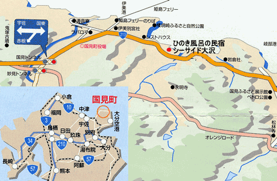 地図：お宿　シーサイド大沢
