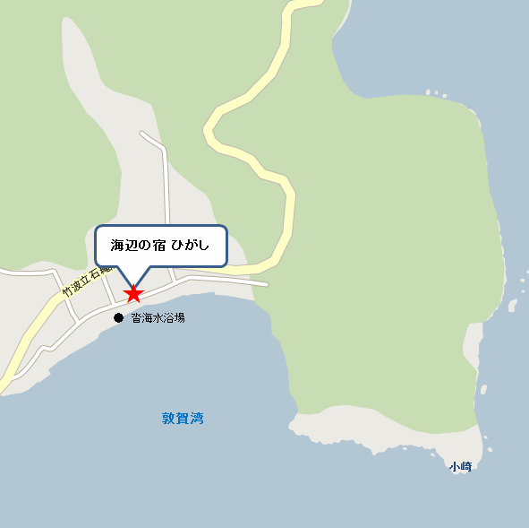 海辺の宿　ひがしへの概略アクセスマップ