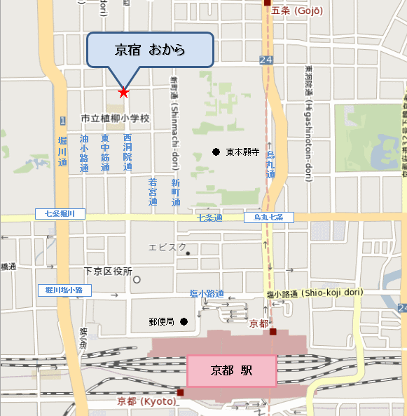 京宿　おからへの概略アクセスマップ