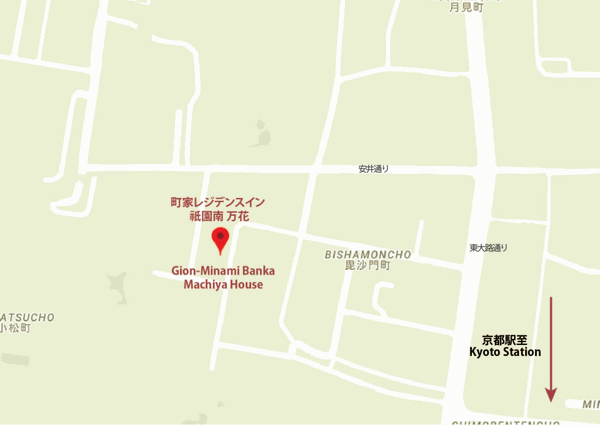 祇園南　万花　－　ばんか　〈一棟貸し町家〉 地図