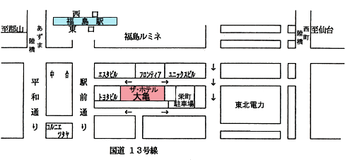 ザ・ホテル大亀への概略アクセスマップ