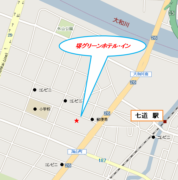 堺グリーンホテル・イン 地図