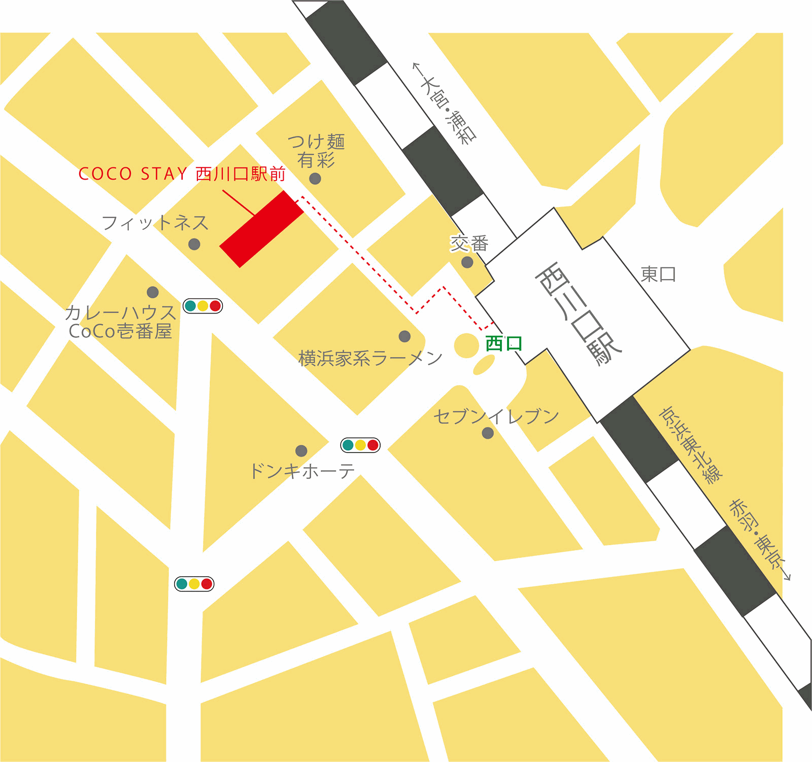 地図：ＣＯＣＯ　ＳＴＡＹ　西川口駅前