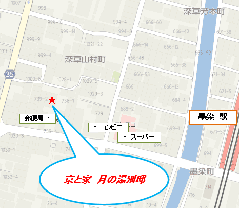 京と家 月の湯別邸の地図画像