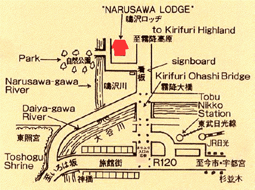鳴沢ロッヂの地図画像