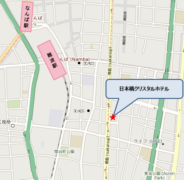日本橋クリスタルホテルへの概略アクセスマップ